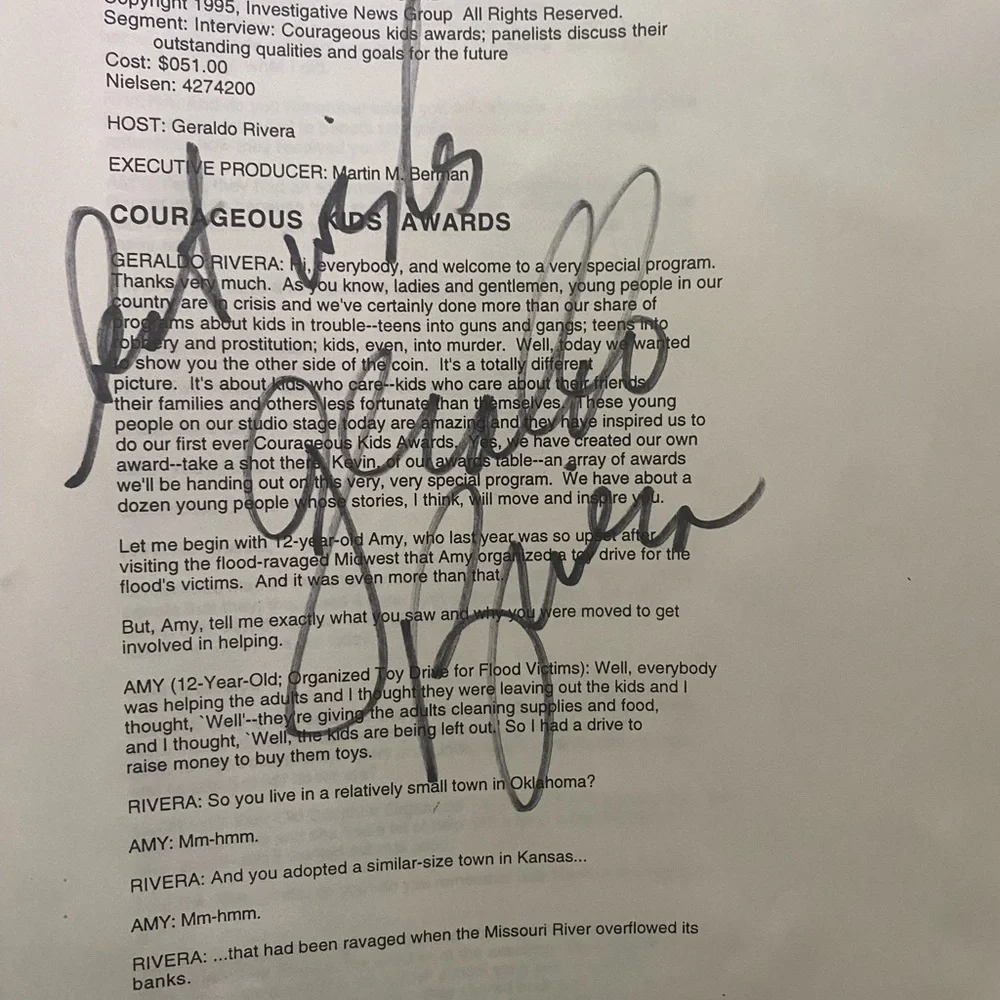 Geraldo Autographed Script - Picture 1 of 4
